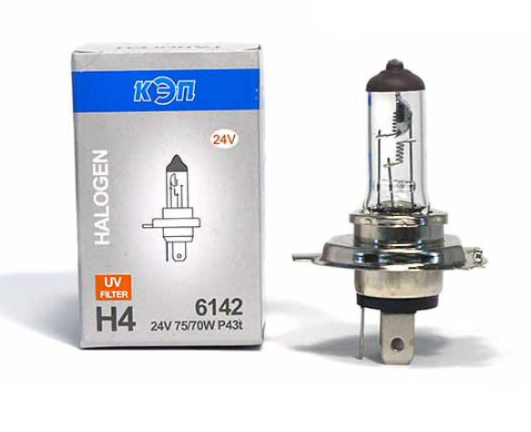 24V-75/70W(Н4) автолампы галоген. Р43/45t