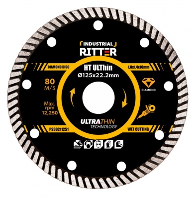 Диск алмазный Ritter HT ULThin 125х22,23 мм (1,0х1,4х10 мм) (для камня и керамогранита) (100/10/1)