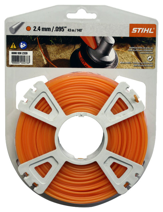 Струна 2,4 мм х 43 м STIHL круглого сечения, оранжевый