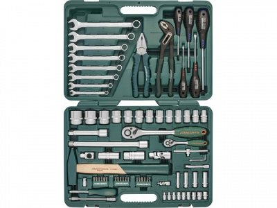 Набор инструментов универсальный 1/4" и 1/2"DR, 77 предметов, Jonnesway S04H52477S