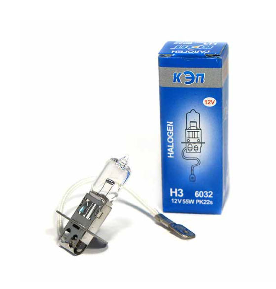 12V-55W(H3) автолампы галоген. Рк22s 