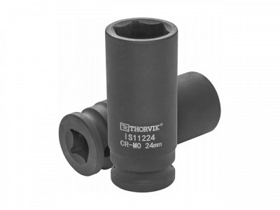 Головка торцевая ударная удлиненная 1/2"DR 24 мм шестигранная, Thorvik IS11224