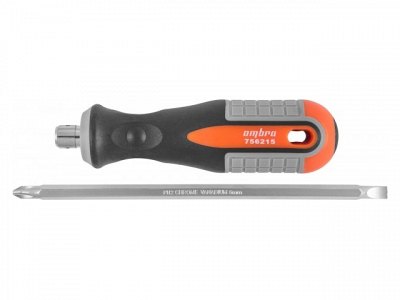 Отвертка двусторонняя РН2хSL6 мм L150 мм Round Grip, Ombra 756215