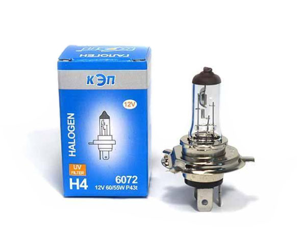 12V-60/55W(Н4) автолампы галоген. 
