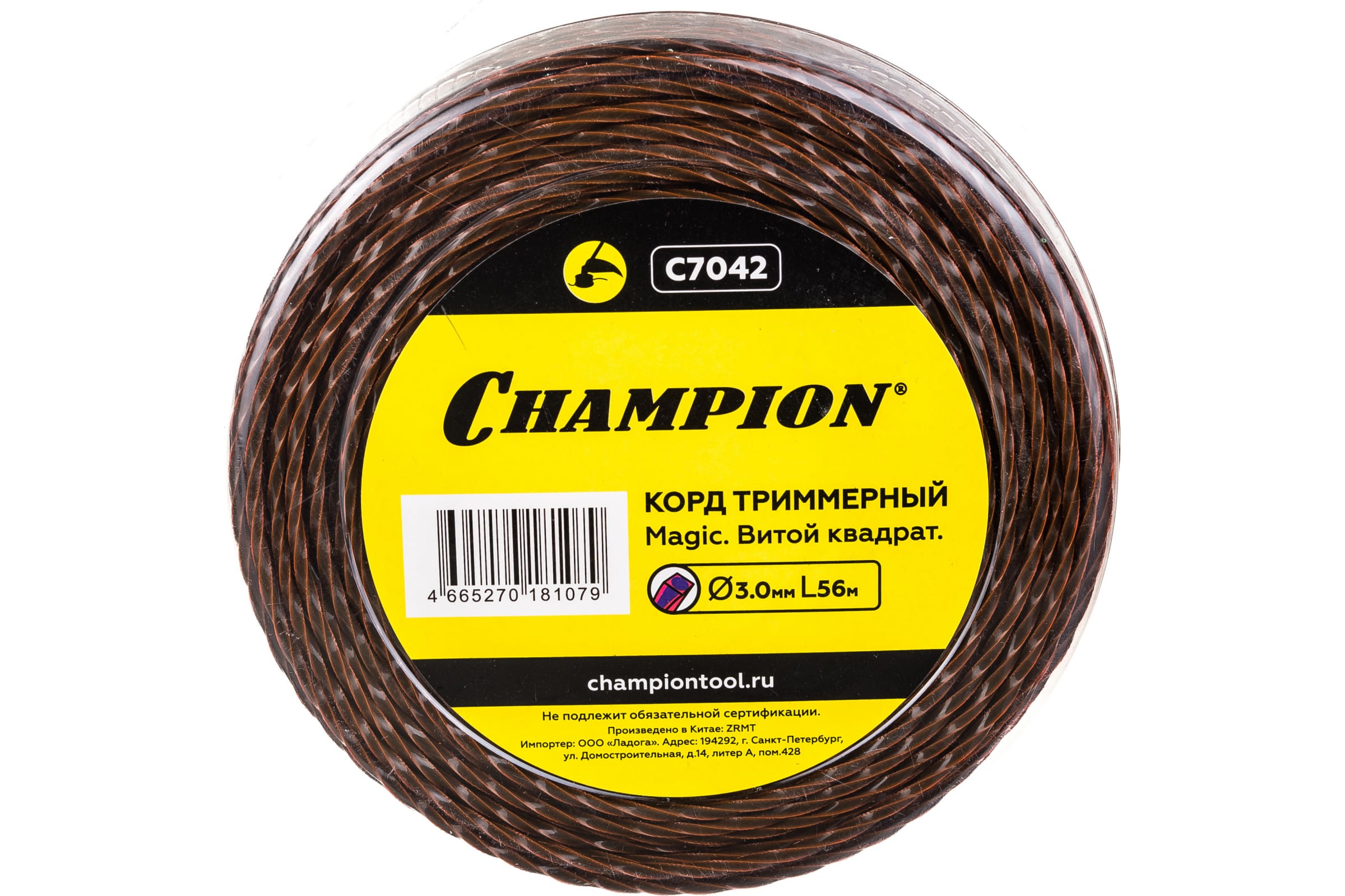 Корд трим.CHAMPION Magic 3.0мм* 56м (витой квадрат)+нож