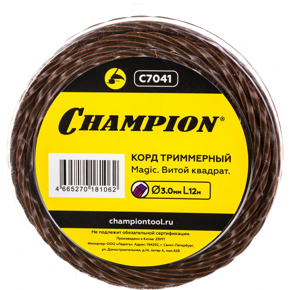 Корд трим.CHAMPION Magic 3.0мм* 12м (витой квадрат)