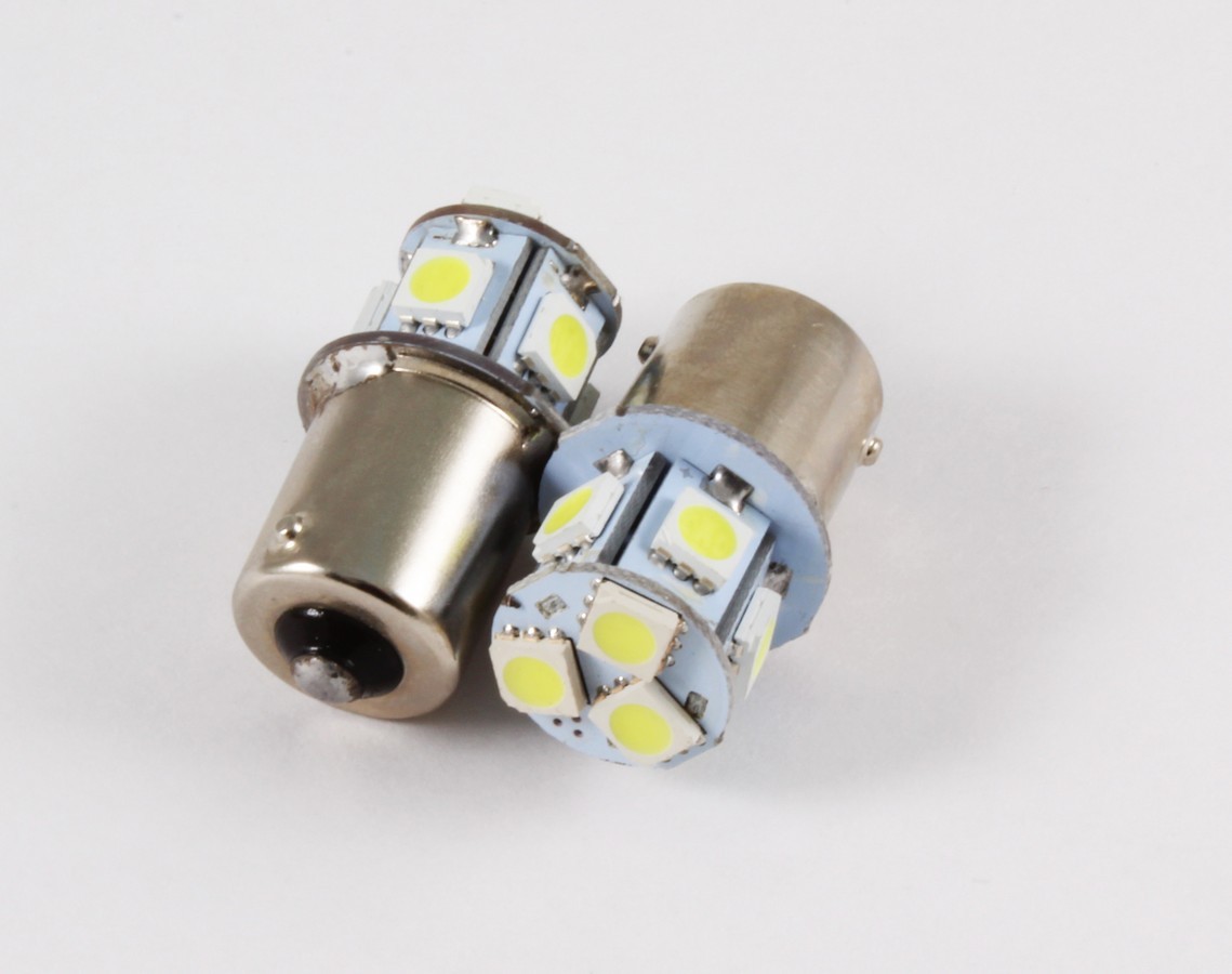 Автолампа светодиодная SMD 2 ряда, 7+6 диодов (А24-21; P21W  BA15s) 24V S25 1156 13smd (size 5050) 8
