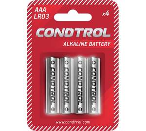 Щелочная батарея AAA LR03 4шт, Condtrol 7-1-041