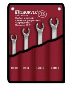Набор ключей разрезных  8-17 мм, 4 предметов ARC, Thorvik W4S4TB