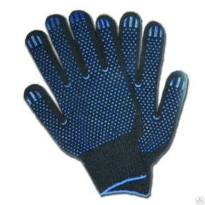 Перчатки 4-ка черные (с ПВХ)