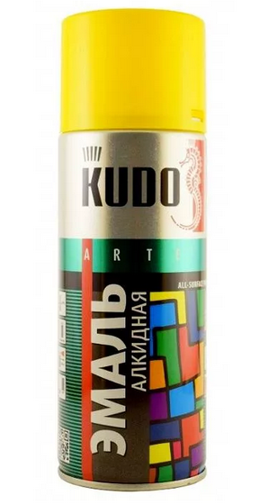 Краска-аэрозоль желтая 520 мл, KUDO KU-1013