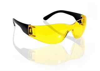Защитные открытые очки поликарбонатные, желтые, Россия