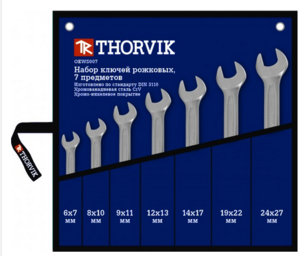 Набор ключей рожковых  6-27 мм, 7 предметов, Thorvik OEWS007