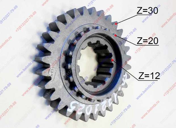 Шестерня 50-1721025 С/О (Z=30/20) МЗШ**