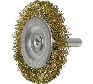 Кордщетка Bohrer дисковая "Колесо" латунированная мягкая 100 мм (толщ. проволоки 0,3 мм) 
