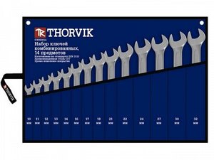 Набор ключей комбинированных 10-32 мм, 14 предметов, Thorvik CWS0014